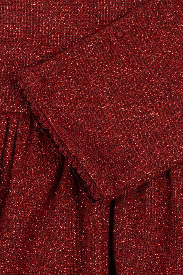 Sukienka rozkloszowana z bawełną ROLI DRESS OCS Konges Sløjd KS106587.9BY2 bordowy