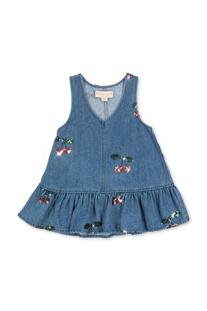Konges Sløjd Sukienka bawełniana MAGOT SEQUIN DRESS granatowy KS106545.9BY2