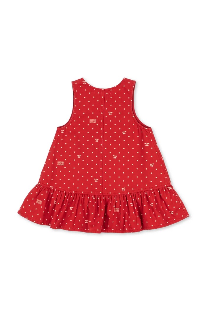 Dziewczynka Konges Sløjd Sukienka bawełniana MAGOT DRESS GOTS KS106537.9BY2 czerwony