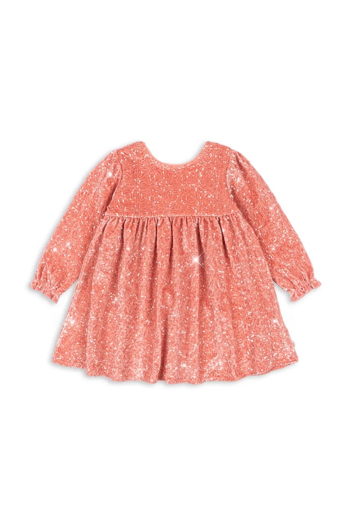 Konges Sløjd Sukienka welurowa GIA SPARKLE DRESS KS106479.9BY2 różowy AW26