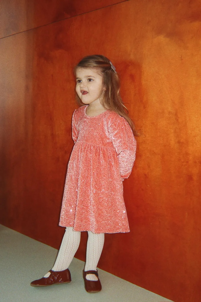 Konges Sløjd Sukienka welurowa GIA SPARKLE DRESS KS106479.9BY2