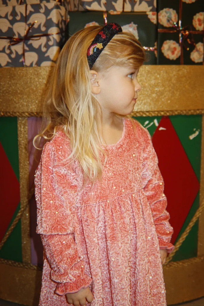 Konges Sløjd Sukienka welurowa GIA SPARKLE DRESS KS106479.9BY2