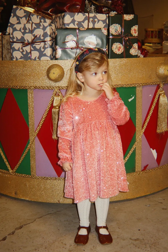 Konges Sløjd Sukienka welurowa GIA SPARKLE DRESS KS106479.9BY2