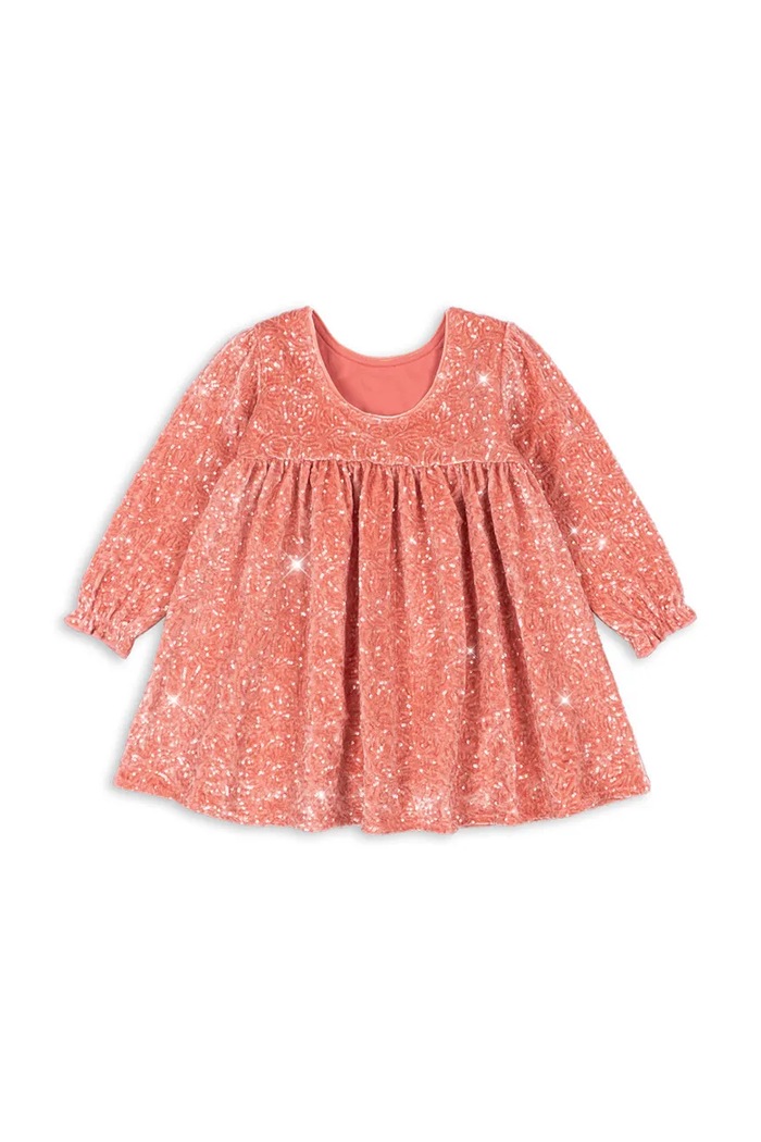 Dziewczynka Konges Sløjd Sukienka welurowa GIA SPARKLE DRESS KS106479.9BY2 różowy