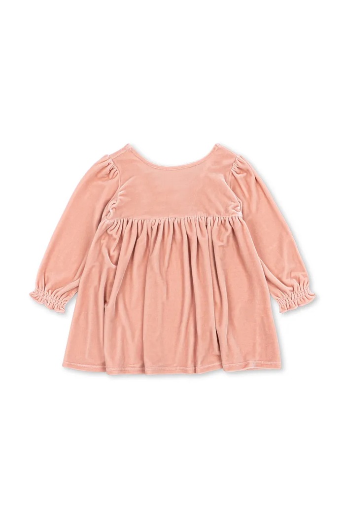 Konges Sløjd Sukienka welurowa GIA BOW DRESS GRS KS106478.9BY2 różowy AW26