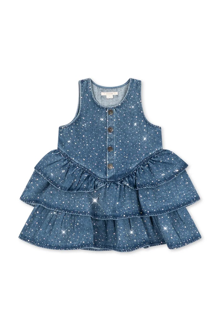 Konges Sløjd Sukienka jeansowa ELBA SPARKLE DRESS GOTS KS106459.9BY2 niebieski AW26