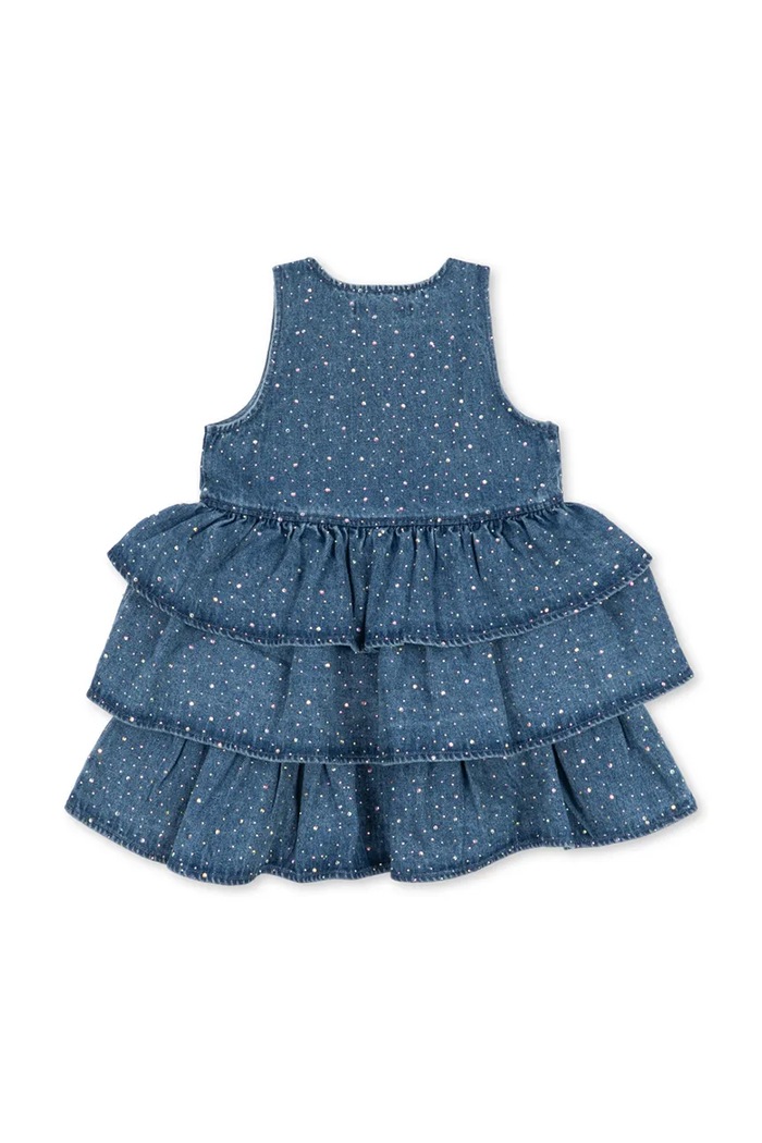Dziewczynka Konges Sløjd Sukienka jeansowa ELBA SPARKLE DRESS GOTS KS106459.9BY2 niebieski