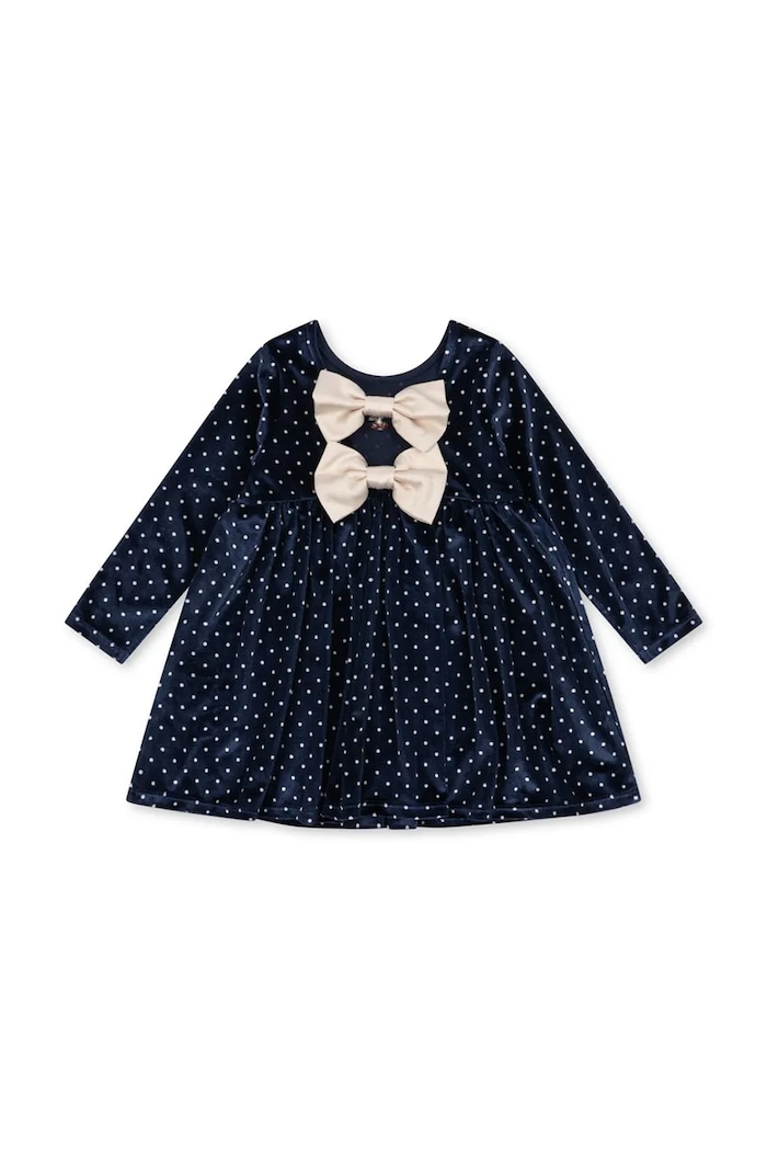 Dziewczynka Konges Sløjd Sukienka welurowa DITZY DRESS GRS KS106444.9BY2 granatowy