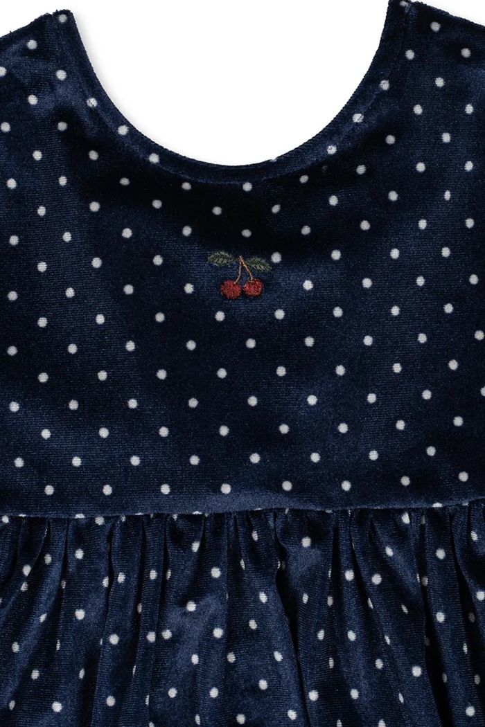 Sukienka welurowa DITZY DRESS GRS Konges Sløjd granatowy KS106444.9BY2
