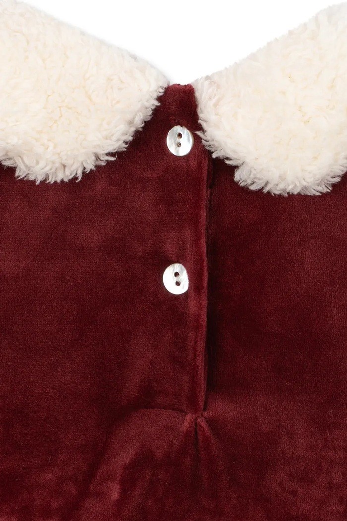 Sukienka welurowa CHRISTMAS ROMPER DRESS GRS Konges Sløjd KS106418.9BY2 bordowy