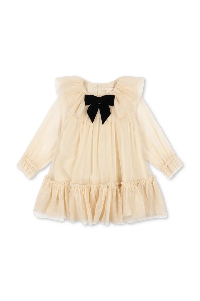 Konges Sløjd Sukienka BOW DRESS KS106400.9BY2 beżowy AW26