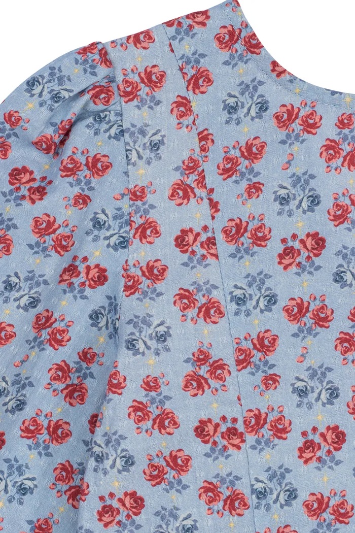 Sukienka bawełniana AVI LS BOW DRESS GOTS Konges Sløjd niebieski KS106368.9BY2