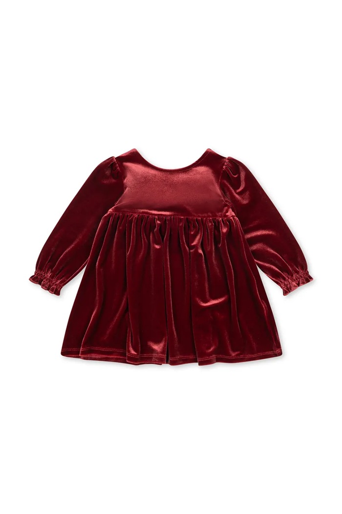 Konges Sløjd Sukienka welurowa GIA BOW DRESS GRS KS108494.9BY2 bordowy AW26