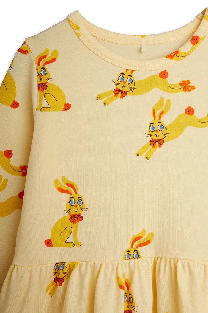 Dziewczynka Mini Rodini Sukienka z lyocellu Rabbits 26750111 żółty