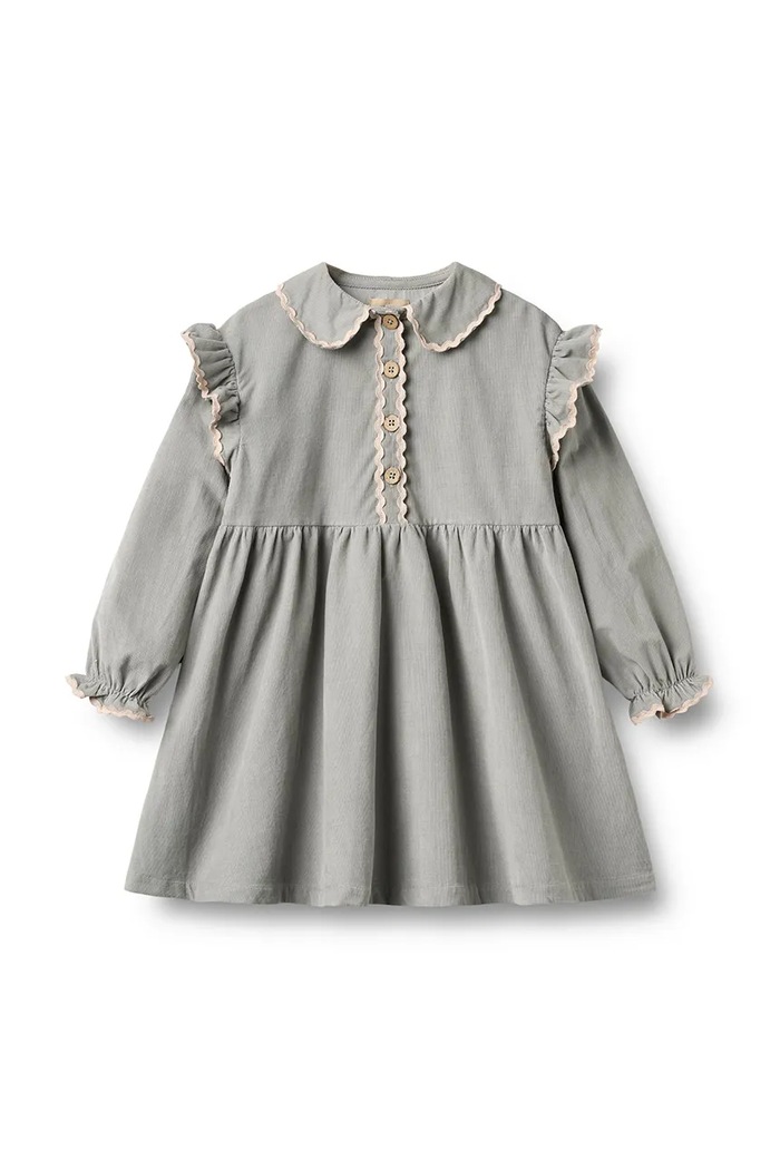 Wheat Babydoll obleka bombažna modra 1354.323.GOTS