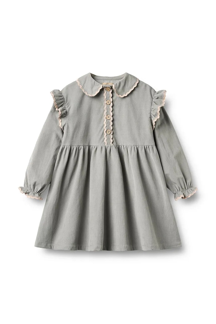 Wheat Babydoll obleka bombažna modra 1354.323.GOTS