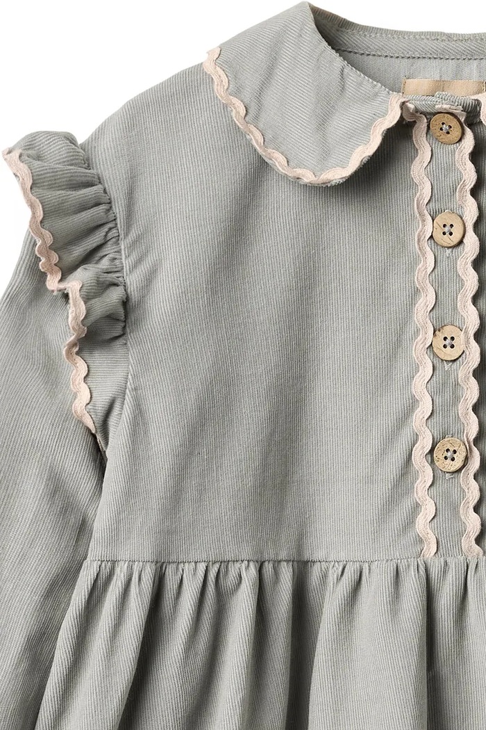 Deklice Wheat Babydoll obleka bombažna 1354.323.GOTS modra