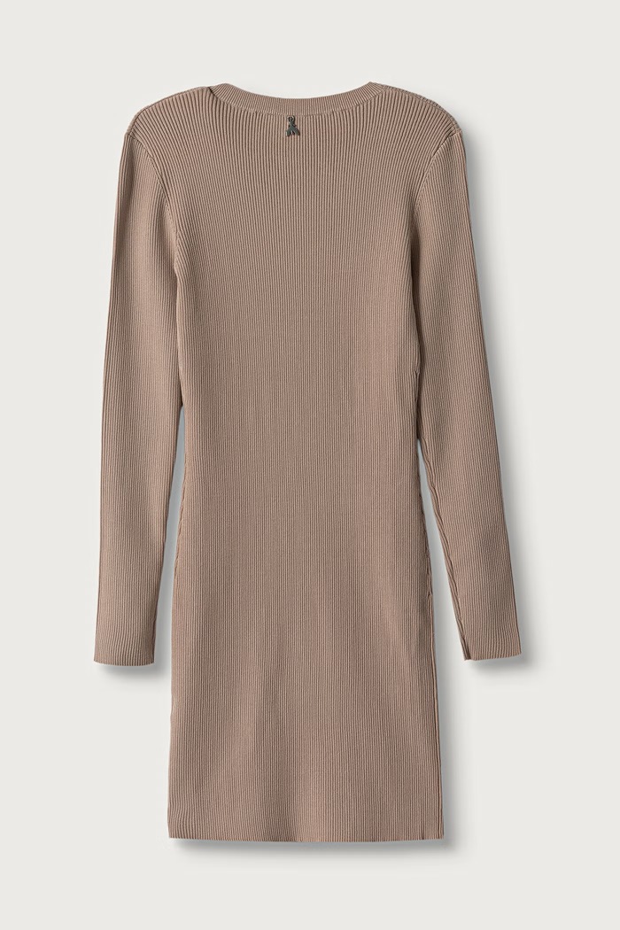 Patrizia Pepe Sukienka z wiskozą KK024 7A0161 beżowy AW26