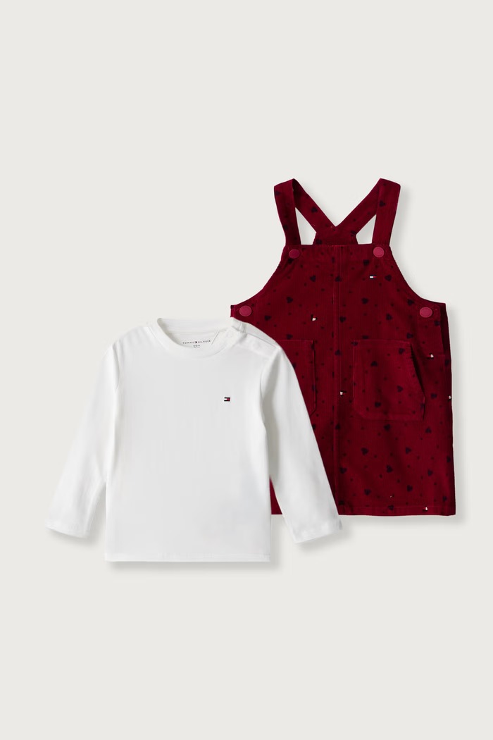 Tommy Hilfiger Sukienka z bawełną bordowy KN0KN02324.9BY2
