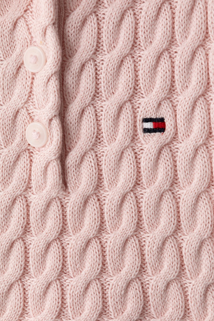 Dziewczynka Tommy Hilfiger Sukienka sweterkowa bawełniana KN0KN02308.9BY2 różowy