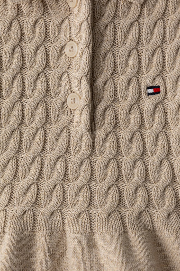 DÍVKA Tommy Hilfiger svetrové šaty bavlněné KN0KN02308.9BY2 béžová