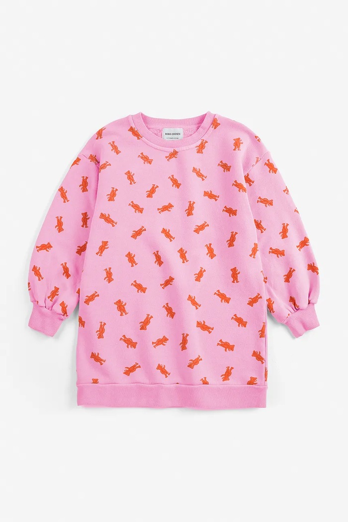 Bobo Choses φόρεμα βαμβακερό Softpaw Monster 226AC081 ροζ AW26