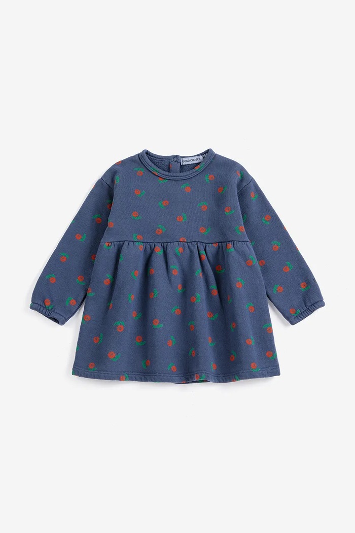 Bobo Choses Haljina od pamuka Stamp Bloom 226AB081 mornarsko plava AW26