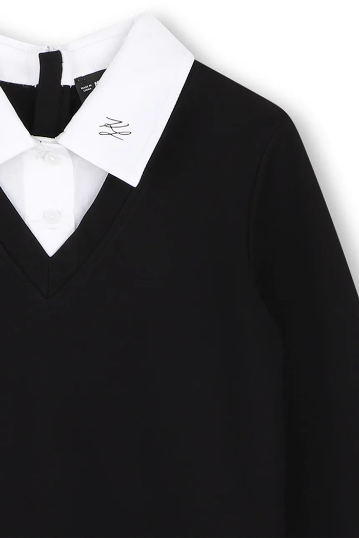 Haljina s viskozom Karl Lagerfeld Z31334.156.162 crna