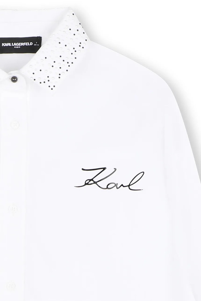 Djevojčice Karl Lagerfeld Haljina od pamuka Z31332.114.150 bijela