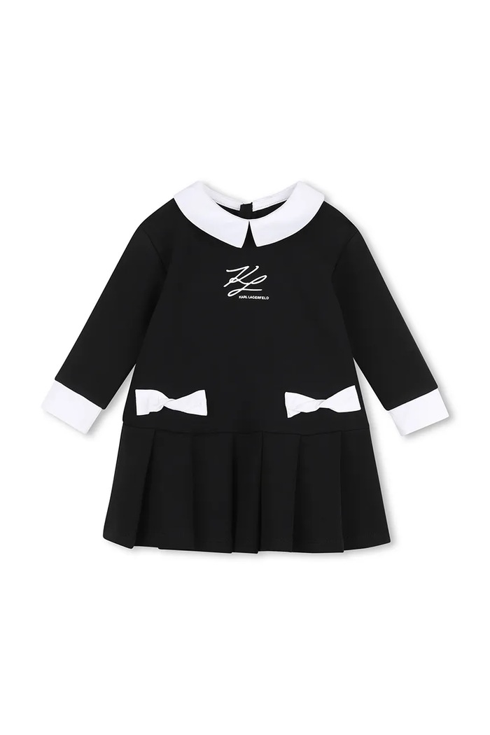 Karl Lagerfeld Skladané šaty s bavlnou čierna Z31291.86.108