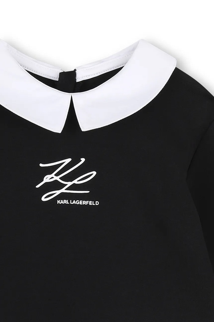 Dievča Karl Lagerfeld Skladané šaty s bavlnou Z31291.86.108 čierna