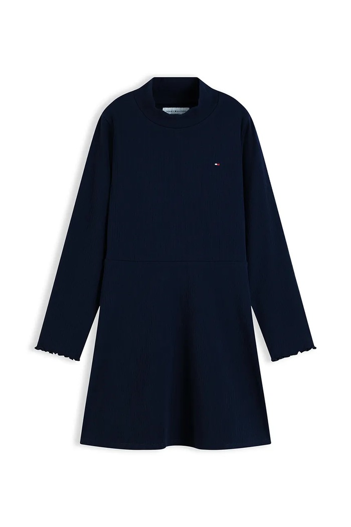 Tommy Hilfiger Sukienka rozkloszowana bawełniana z elastanem KG0KG09701.9BY2 granatowy AW26