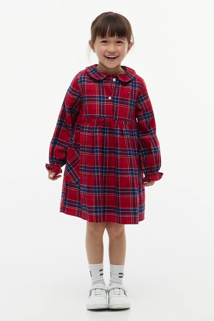 Tommy Hilfiger Sukienka rozkloszowana bawełniana czerwony KG0KG09719.9BY2