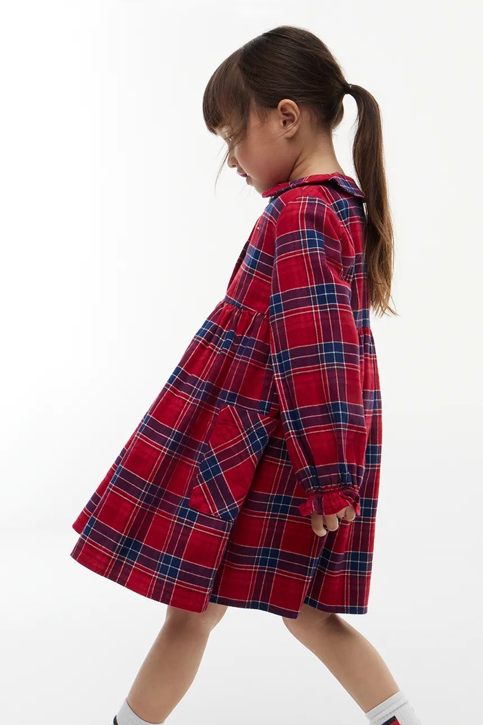 Sukienka rozkloszowana bawełniana Tommy Hilfiger KG0KG09719.9BY2 czerwony