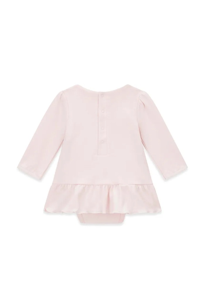 Guess Sukienka z baskinką bawełniana S6BG02.K5997.9BY2 różowy AW26