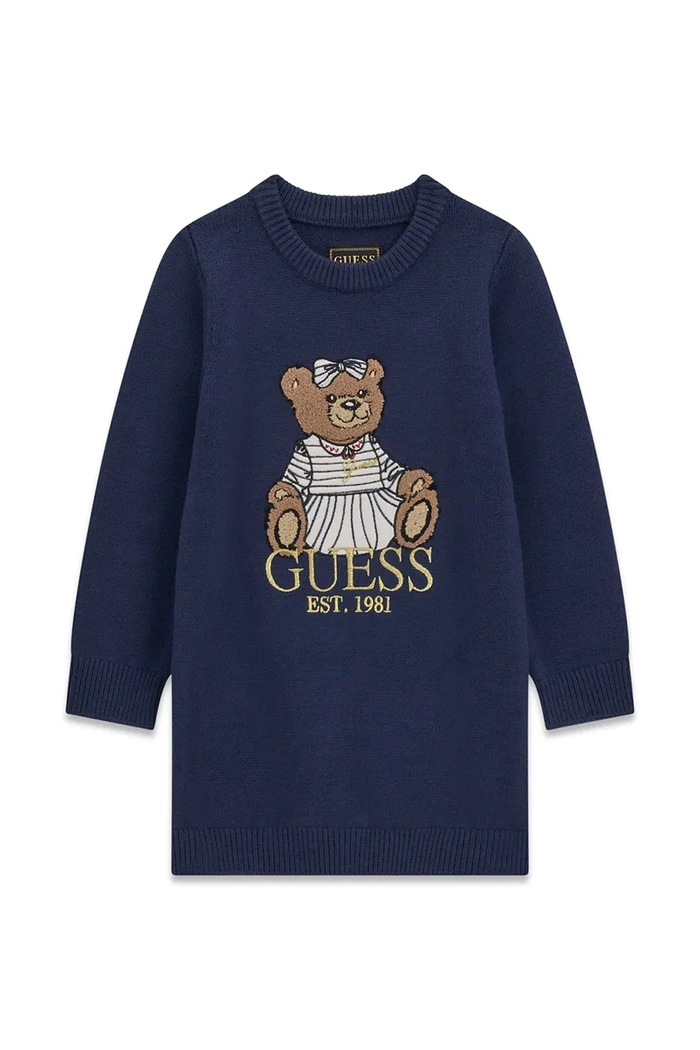 Guess Sukienka sweterkowa z wiskozą granatowy K6BK08.Z1308.9BY2