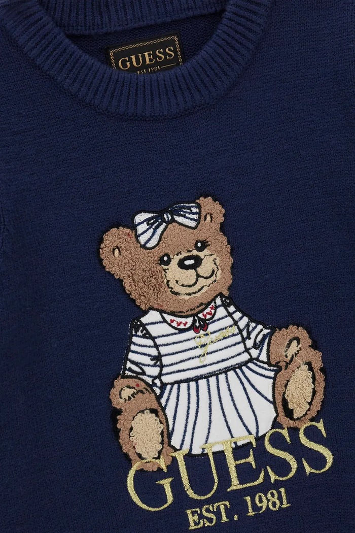 Dziewczynka Guess Sukienka sweterkowa z wiskozą K6BK08.Z1308.9BY2 granatowy