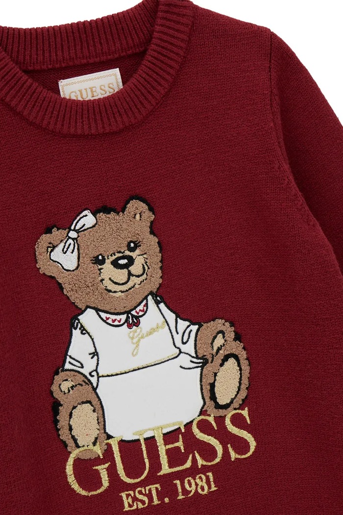 Dziewczynka Guess Sukienka sweterkowa z wiskozą K6BK08.Z1308.9BY2 bordowy