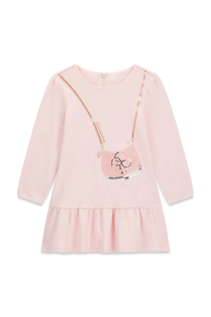 Guess Sukienka babydoll bawełniana różowy K6BK05.K5934.9BY2