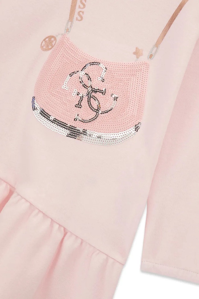 Dziewczynka Guess Sukienka babydoll bawełniana K6BK05.K5934.9BY2 różowy