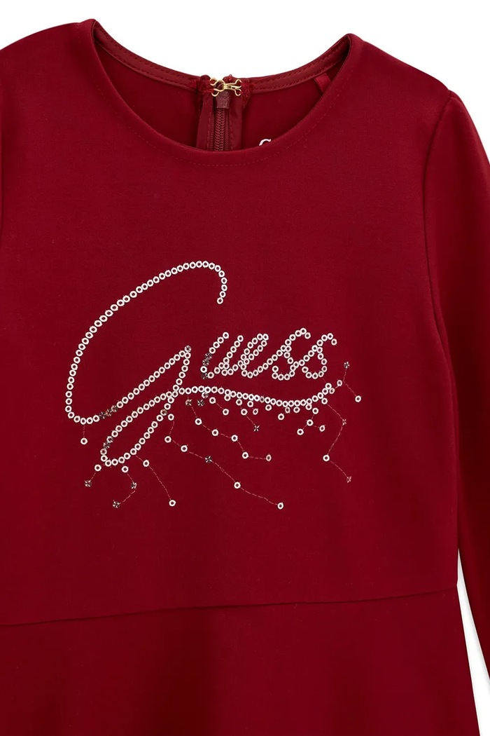 Dziewczynka Guess Sukienka rozkloszowana z wiskozą K6BK02.K5928.9BY2 bordowy