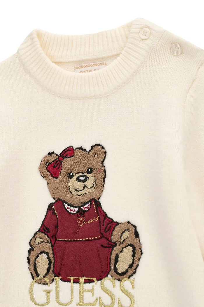 Dziewczynka Guess Sukienka sweterkowa z wiskozą A6BK06.Z1316.9BY2 beżowy