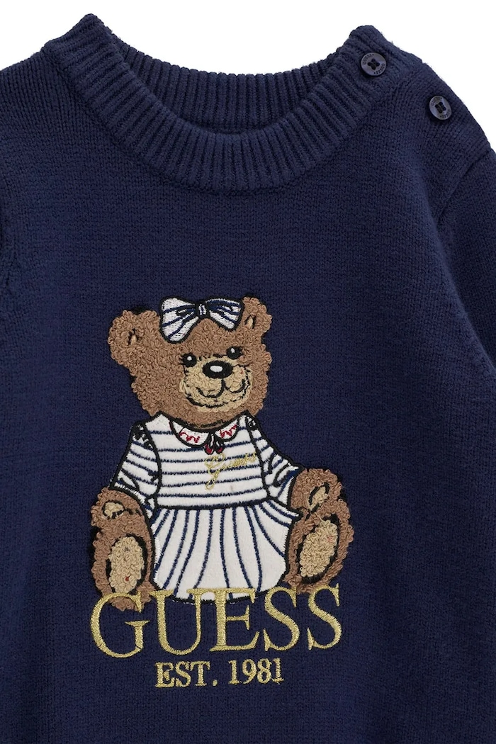 Dziewczynka Guess Sukienka sweterkowa z wiskozą A6BK06.Z1316.9BY2 granatowy
