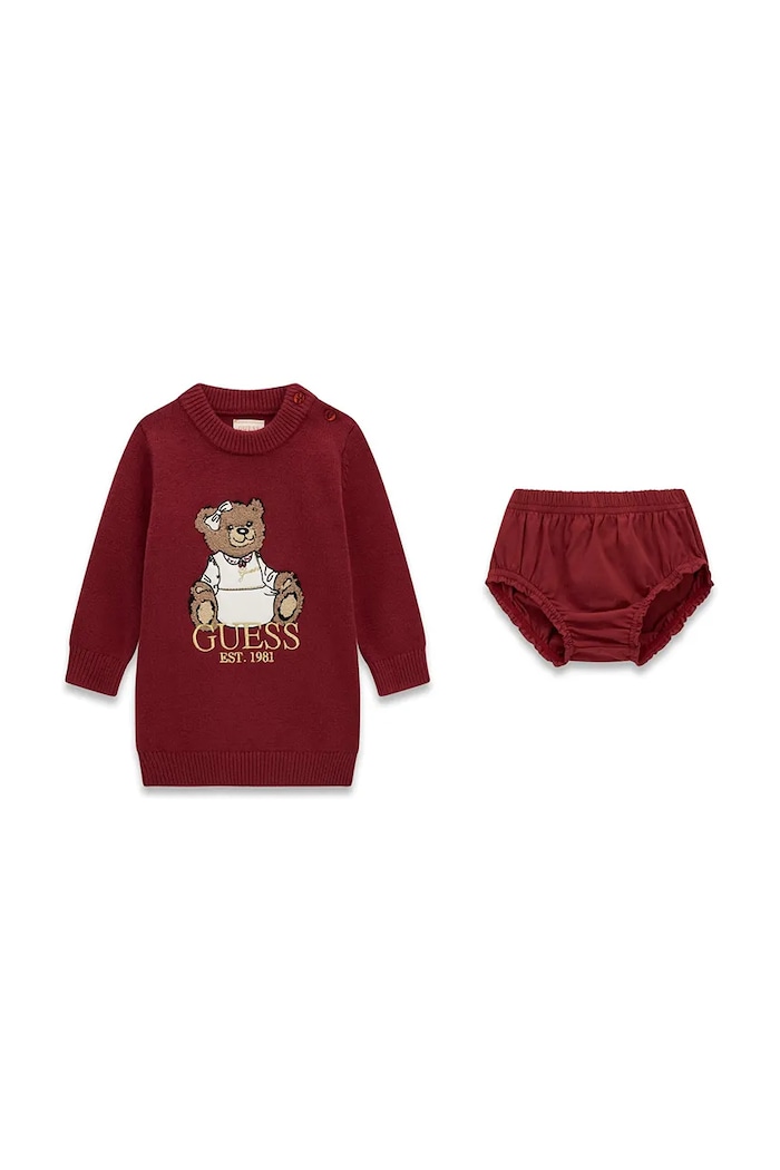 Guess Sukienka sweterkowa z wiskozą bordowy A6BK06.Z1316.9BY2