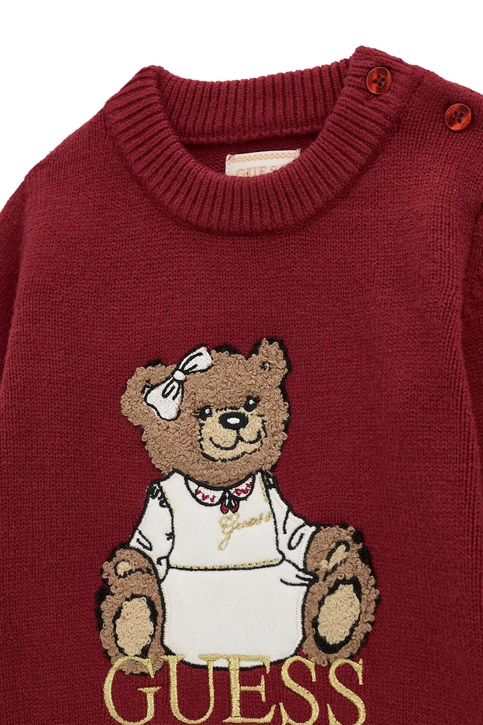 Dziewczynka Guess Sukienka sweterkowa z wiskozą A6BK06.Z1316.9BY2 bordowy
