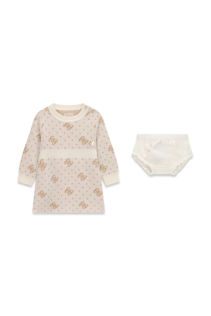 Guess Sukienka sweterkowa z dodatkiem wełny beżowy A6BK02.Z1313.9BY2