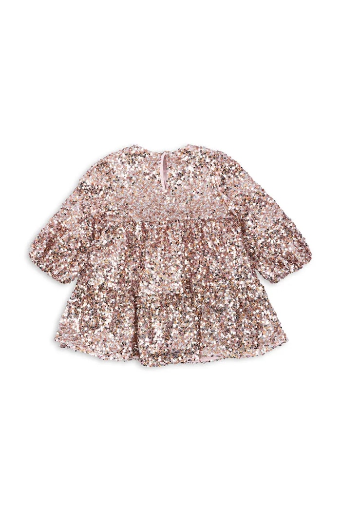 Dziewczynka Konges Sløjd Sukienka babydoll LILA SEQUINS DRESS KS107391.9BY2 różowy
