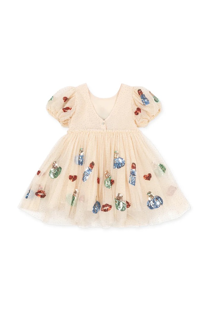 Konges Sløjd Sukienka YVONNE PUFF DRESS KS106333.9BY2 beżowy AW26