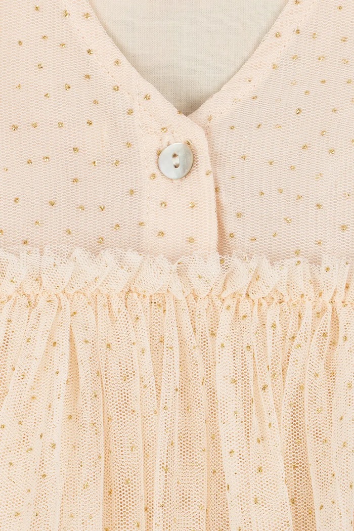 Dziewczynka Konges Sløjd Sukienka YVONNE PUFF DRESS KS106333.9BY2 beżowy