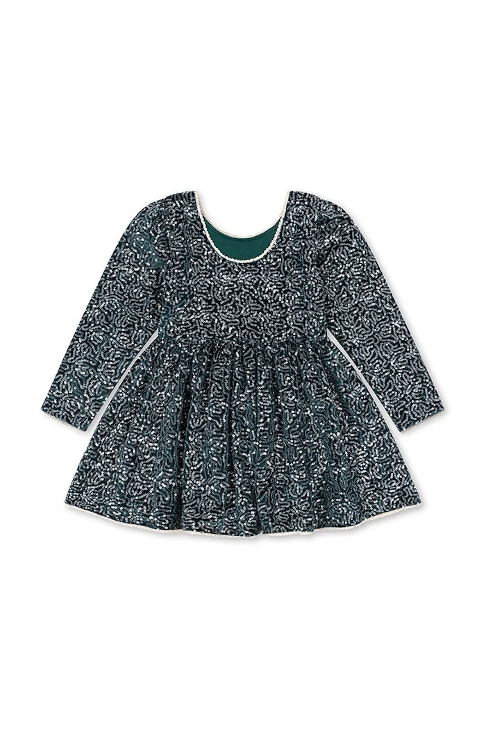 Konges Sløjd Šaty zamatové VIOLA DRESS KS106320.9BY2 tyrkysová AW26